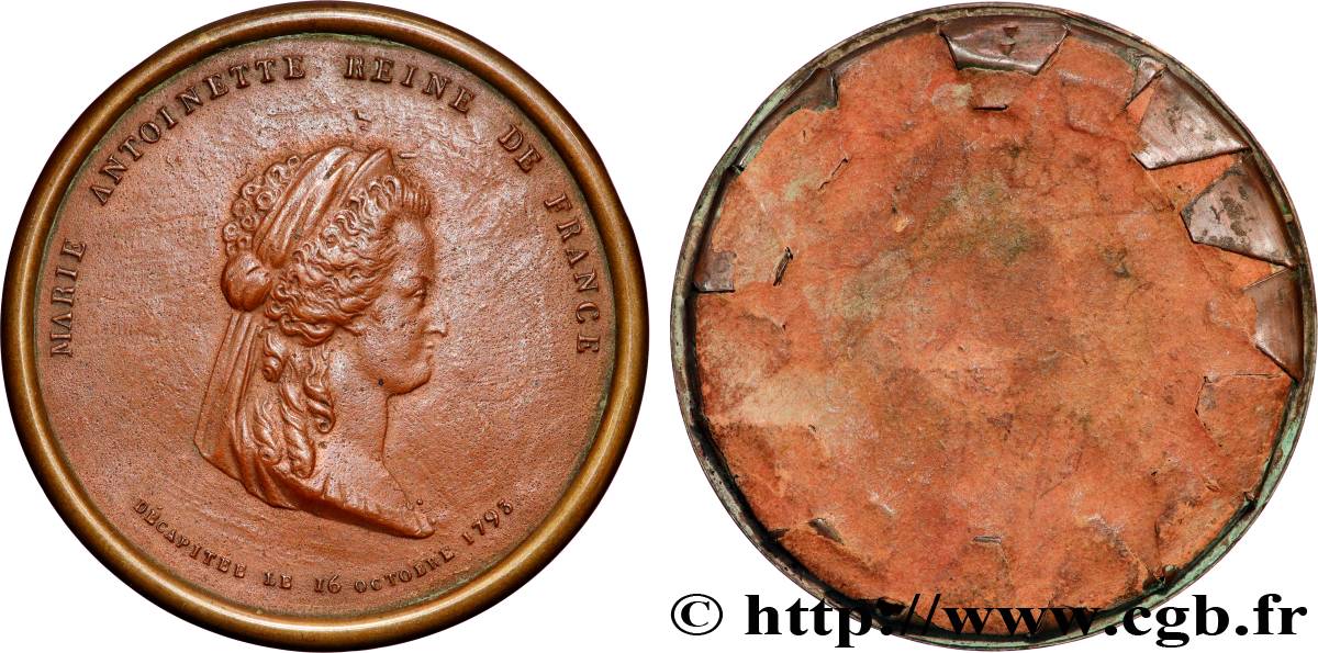 MARIE-ANTOINETTE, REINE DE FRANCE Médaille, commémoration de la mort de Marie-Antoinette, tirage uniface fVZ