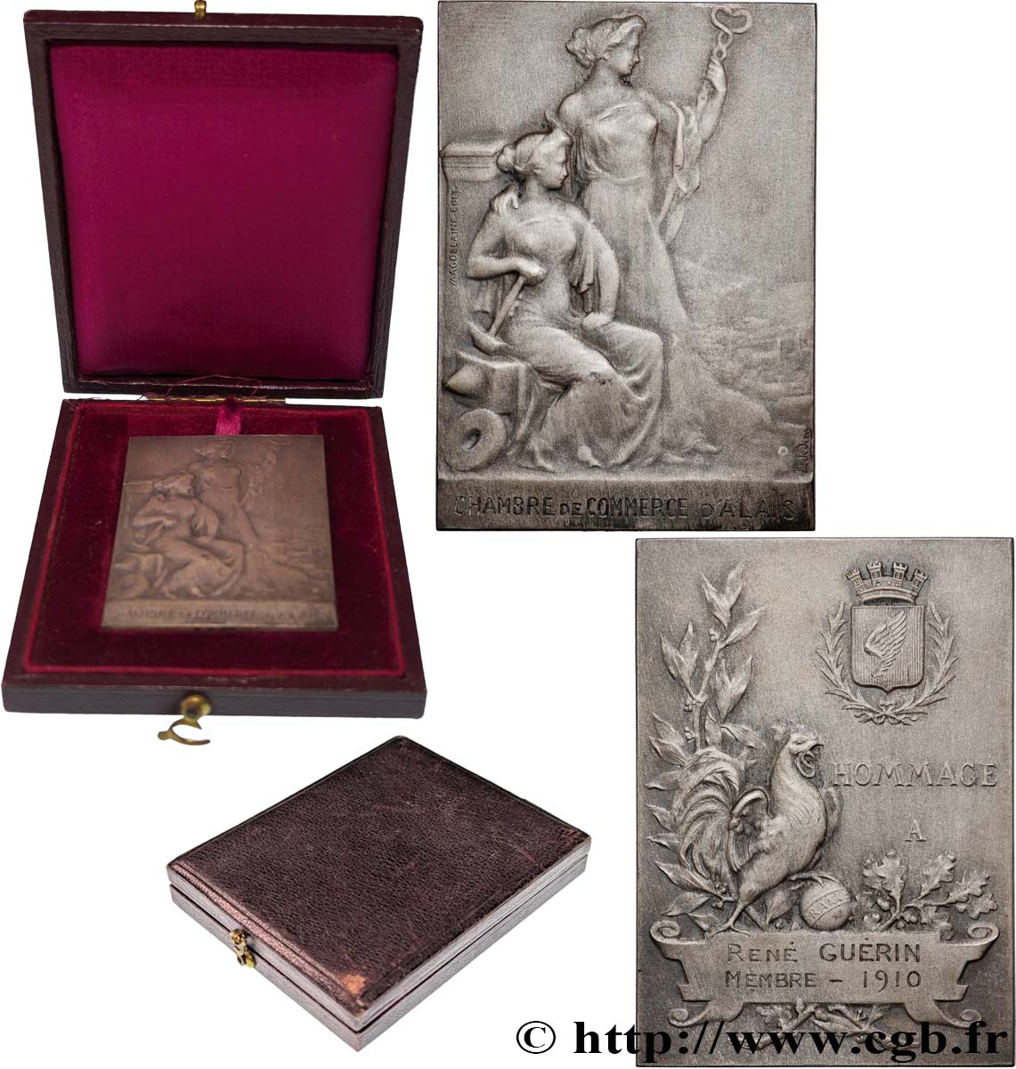 TROISIÈME RÉPUBLIQUE Plaquette, Chambre de commerce d’Alais TTB+