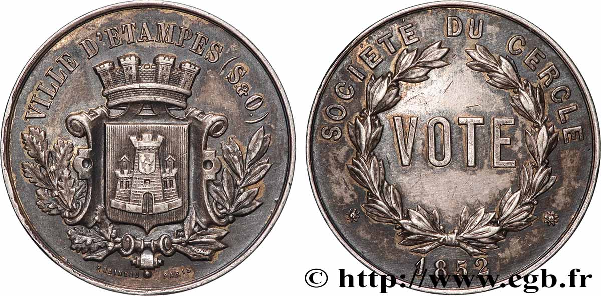ZWEITES KAISERREICH Médaille, Société du cercle, Vote fVZ
