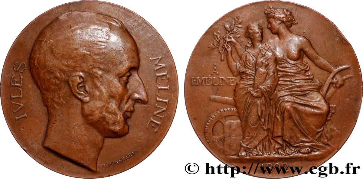 III REPUBLIC Médaille, Jules Méline XF