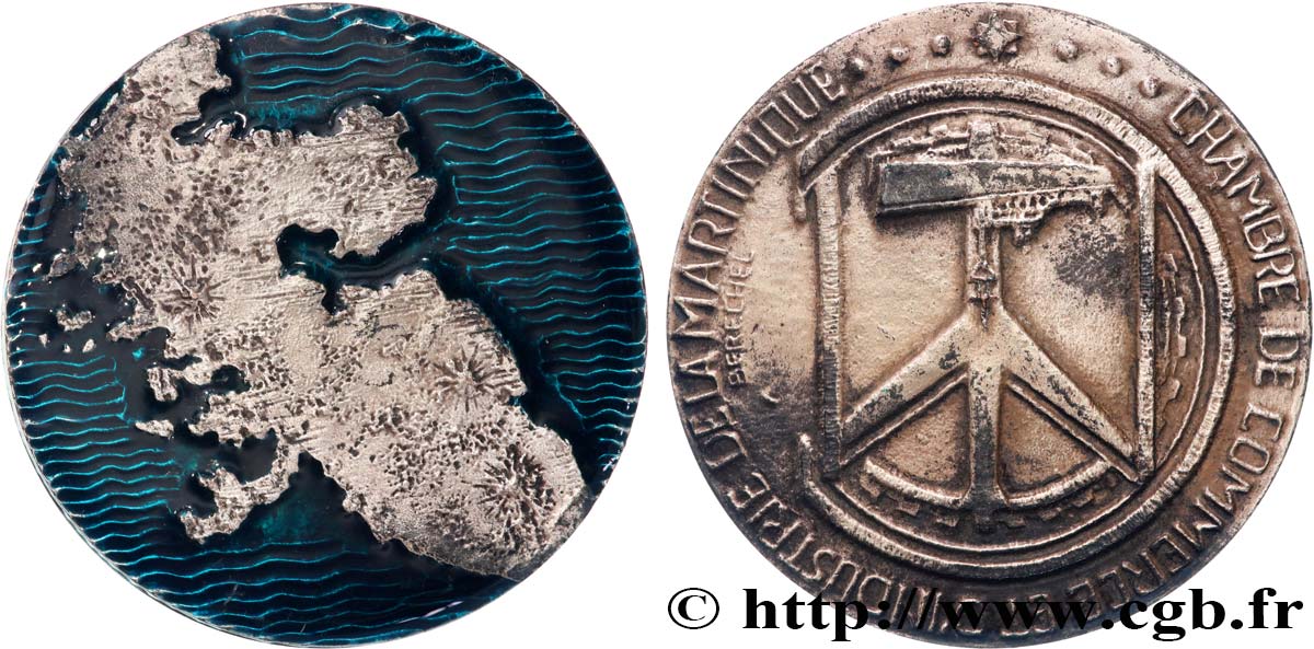 V REPUBLIC Médaille, Chambre de commerce et d’industrie de La Martinique AU/AU