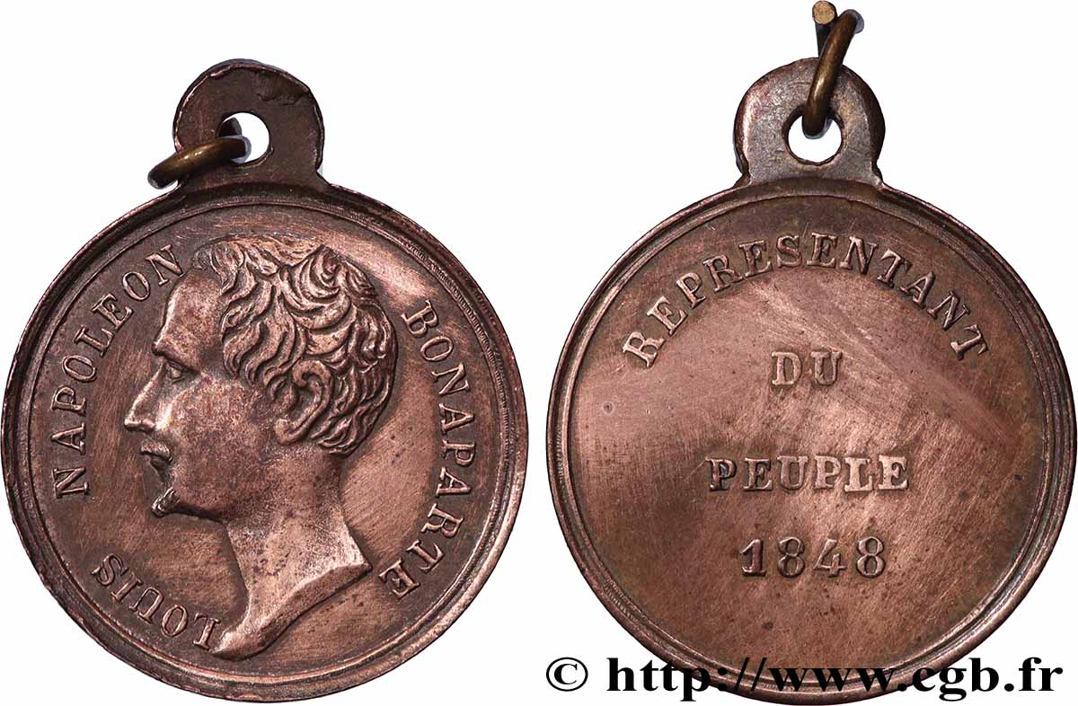 DEUXIÈME RÉPUBLIQUE Médaille, Louis Napoléon Bonaparte Représentant du peuple SS
