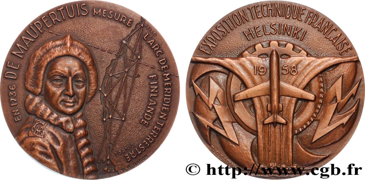 IV REPUBLIC Médaille, Pierre Louis Moreau de Maupertuis, Exposition technique AU