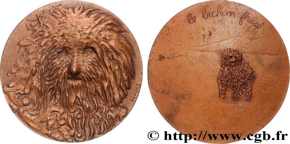 CINQUIÈME RÉPUBLIQUE Médaille, Bichon frisé TTB+/TTB