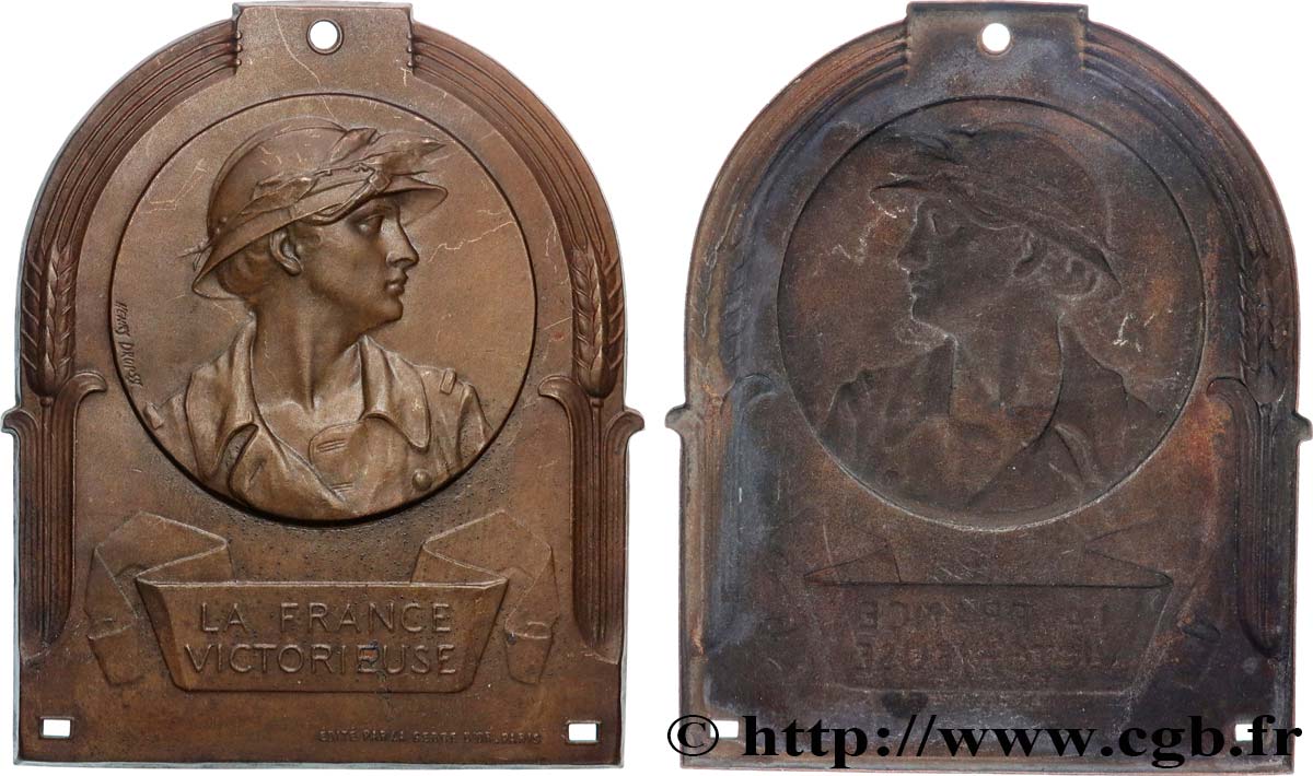 TERCERA REPUBLICA FRANCESA Plaquette, Buste casqué par Henri Dropsy MBC+