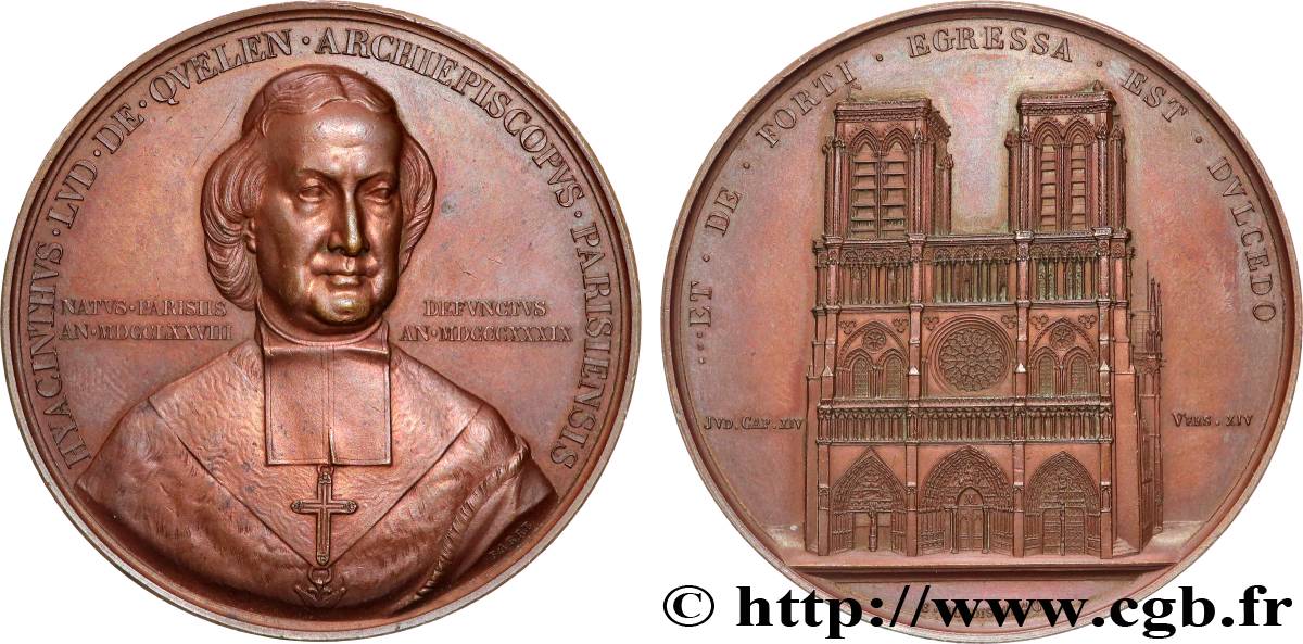LOUIS-PHILIPPE I Médaille, Hyacinthe-Louis de Quelen, archevêque de Paris AU