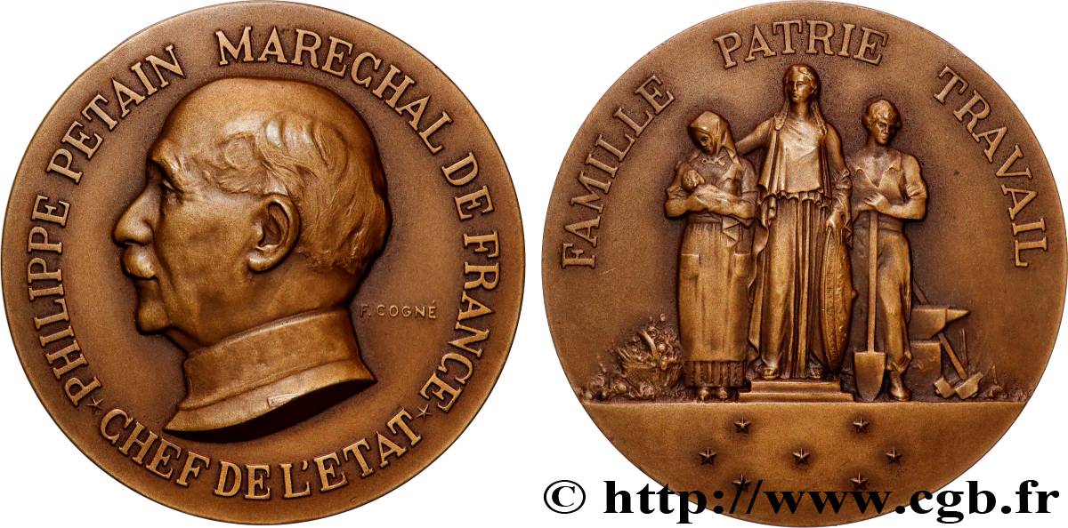 FRENCH STATE Médaille, Offerte par le Maréchal Pétain AU