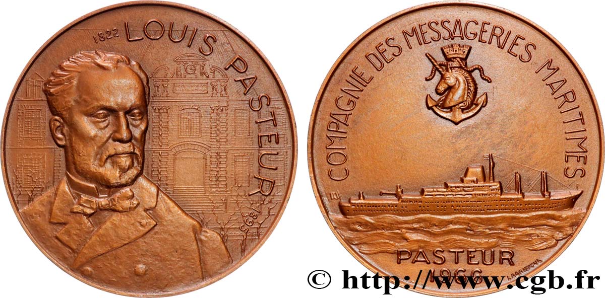 TROISIÈME RÉPUBLIQUE Médaille, Paquebot Pasteur SUP