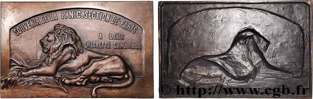TROISIÈME RÉPUBLIQUE Plaque, Souvenir de la F. N. C. à leur regretté camarade SUP