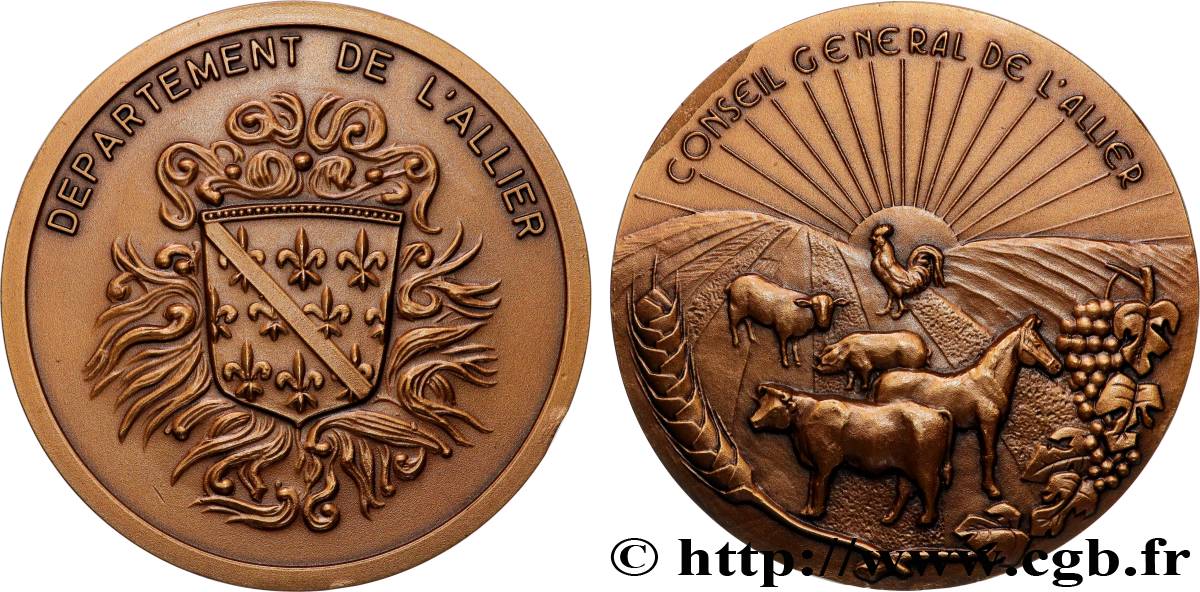 CONSEIL GÉNÉRAL, DÉPARTEMENTAL OU MUNICIPAL - CONSEILLERS Médaille, Département de l’Allier  EBC