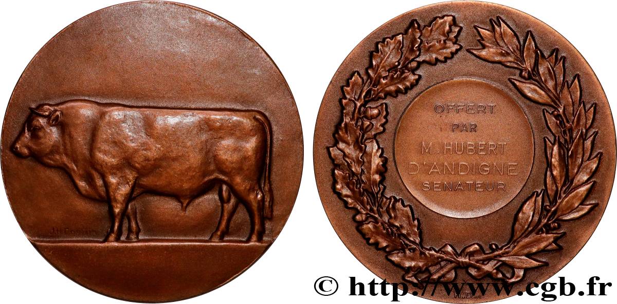 QUINTA REPUBBLICA FRANCESE Médaille offerte par le sénateur Hubert d’Andigné  SPL