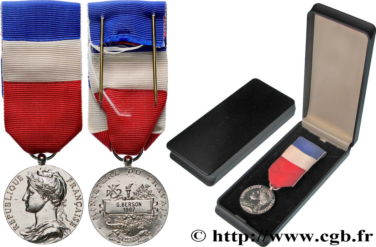 V REPUBLIC Médaille d’honneur du travail, Ministère du travail AU