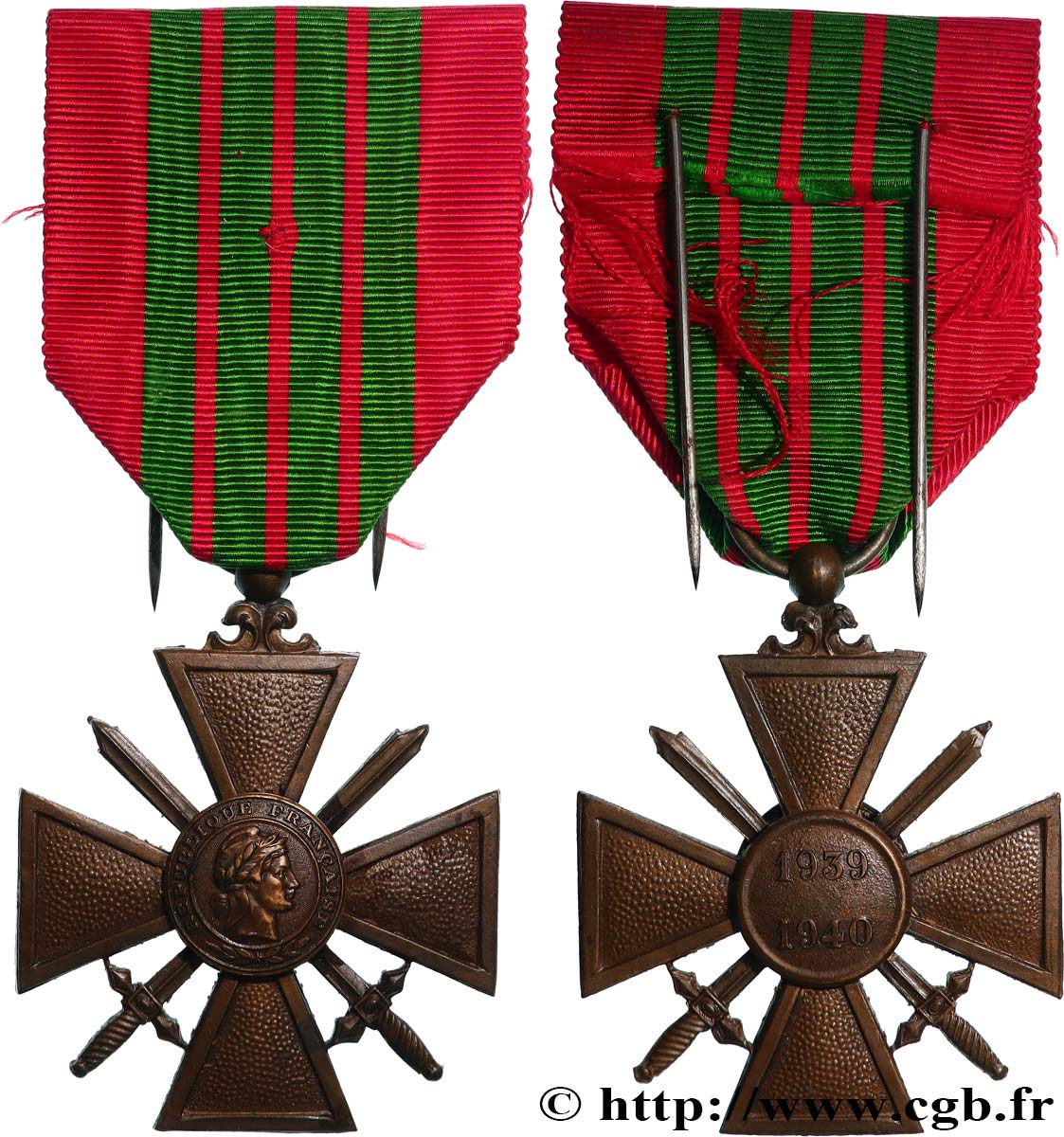 FRENCH STATE Croix de guerre, 1939-1940, Modèle de Vichy XF/AU