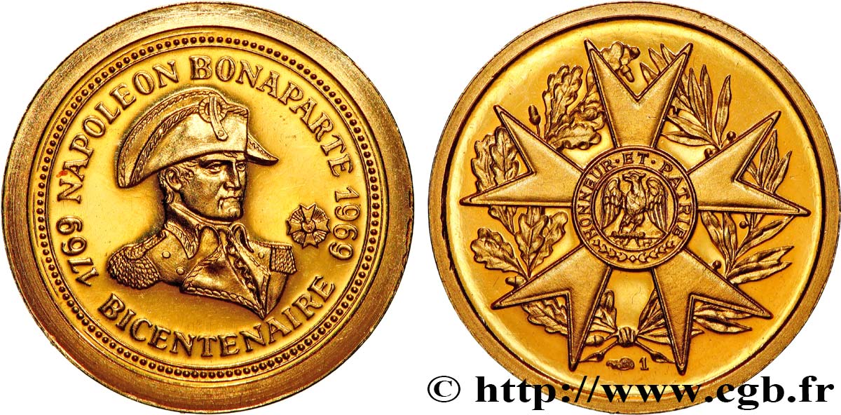 CINQUIÈME RÉPUBLIQUE Médaille, Bicentenaire de la naissance de Napoléon Ier SUP