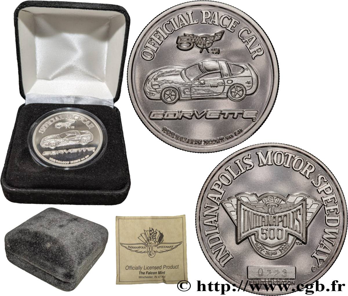 AUTOMOBILES ET VOITURES - PILOTES ET INVENTIONS Médaille, Corvette, n°223 BE