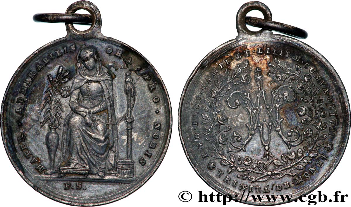MÉDAILLES RELIGIEUSES Médaille, Église et abbaye de la Trinité-des-Monts TTB+