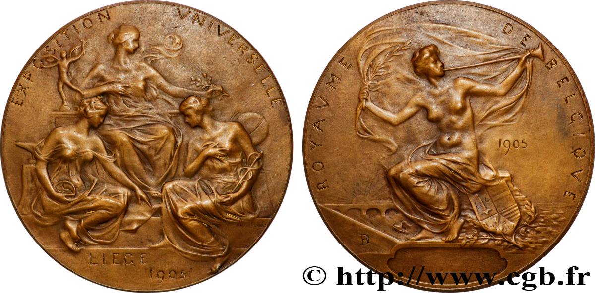 BELGIQUE - ROYAUME DE BELGIQUE - LÉOPOLD II Médaille, Exposition universelle de Liège VZ