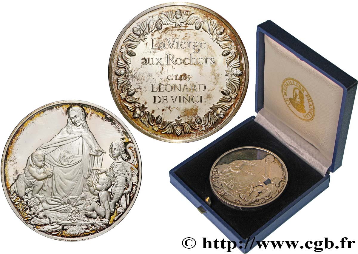 THE 100 GREATEST MASTERPIECES Médaille, La Vierge aux rochers de De Vinci Polierte Platte