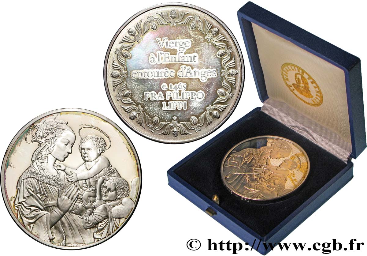 THE 100 GREATEST MASTERPIECES Médaille, Vierge à l’enfant entourée d’anges par Lippi VZ