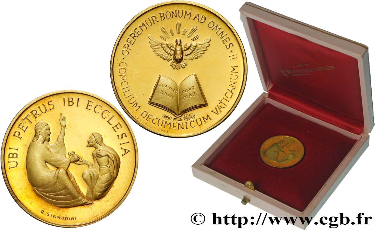 ITALIE - ÉTATS DE L ÉGLISE - JEAN XXIII (Angelo Guiseppe Roncalli) Médaille, Concile oecuménique, Tu es Pierre AU