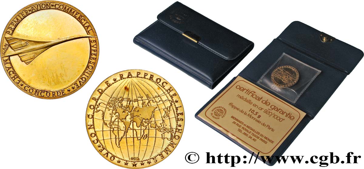 AÉRONAUTIQUE - AVIATION : AVIATEURS & AVIONS Médaille, Concorde supersonique SUP