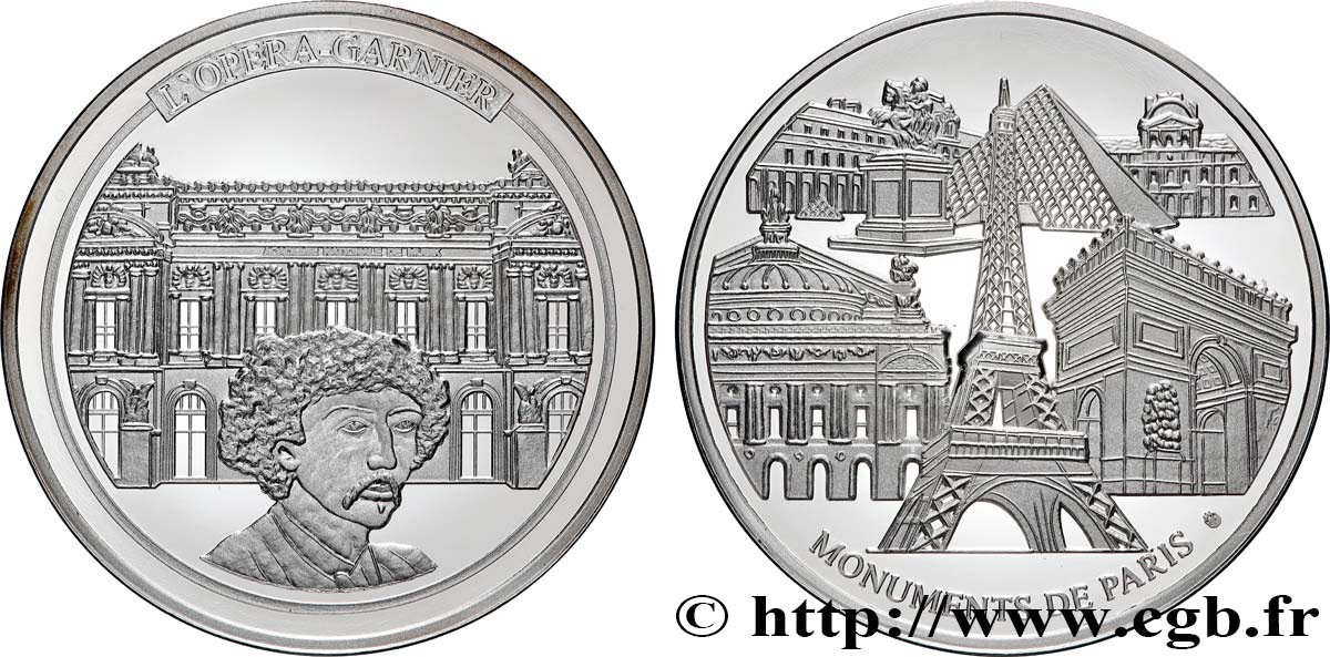 BUILDINGS AND HISTORY Médaille, L’opéra Garnier Polierte Platte