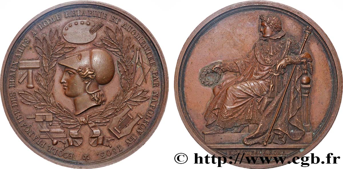 PREMIER EMPIRE Médaille, École française de Rome TTB+