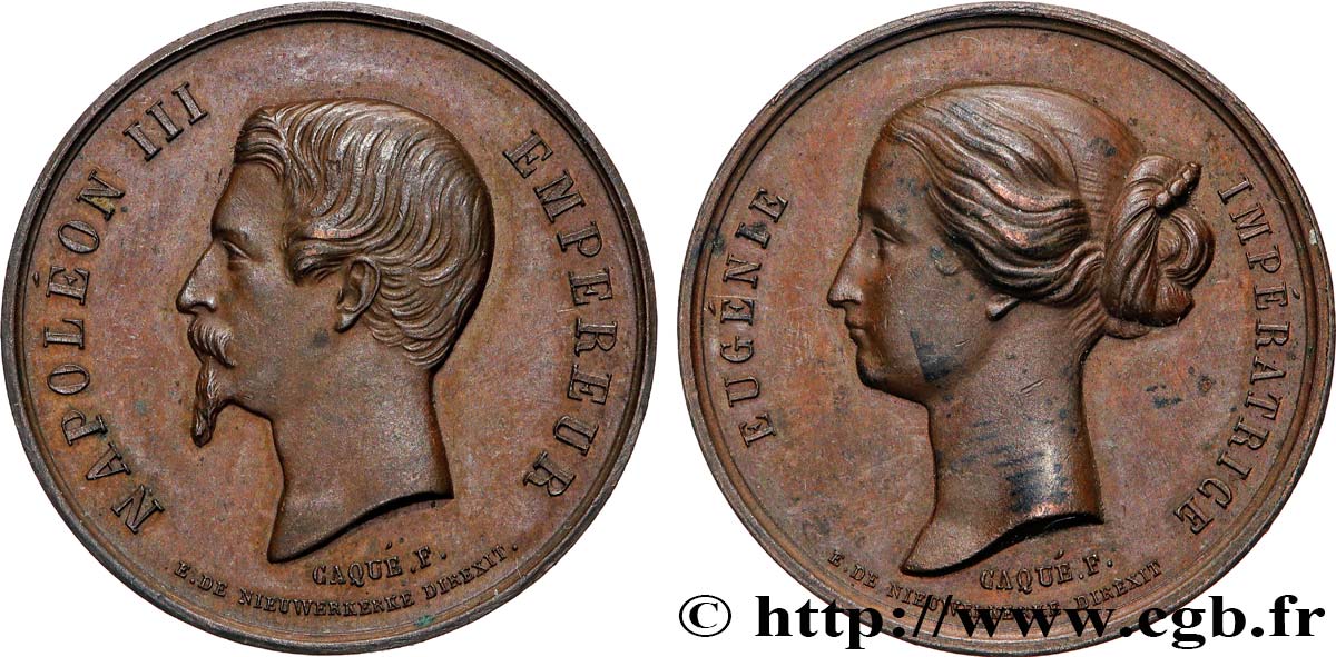 SECOND EMPIRE Médaille, Couple impérial TTB+