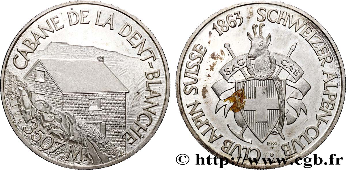 SUISSE Médaille, Cabane de la Dent-Blanche, Club alpin suisse SPL