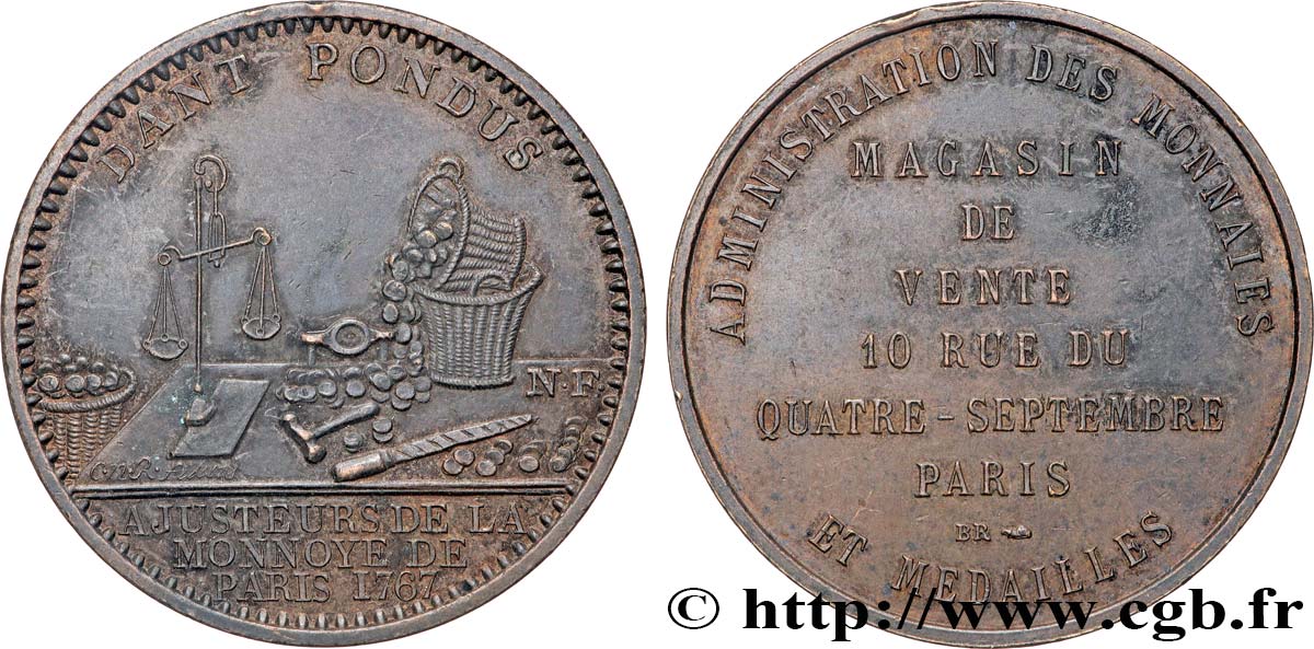 MONNAIE DE PARIS Médaille publicitaire du magasin de la Monnaie de Paris TTB+