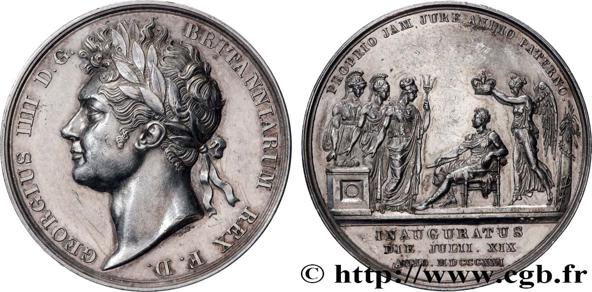 GRANDE-BRETAGNE - GEORGES IV Médaille, Couronnement du roi Georges IV TTB+