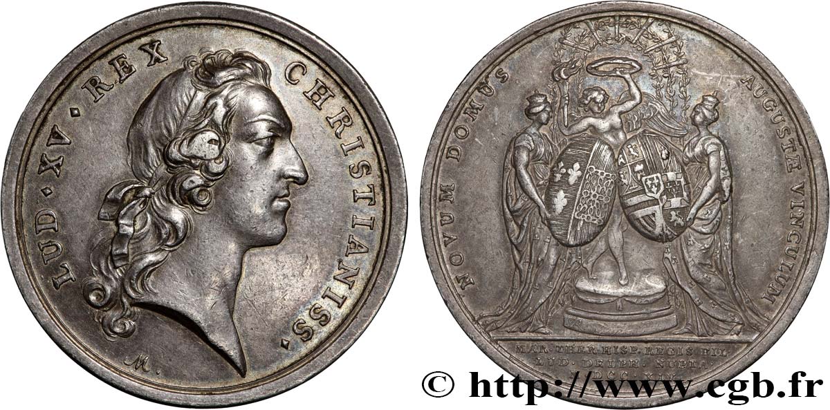 LOUIS XV DIT LE BIEN AIMÉ Médaille, Mariage de Marie-Thérèse et Louis de France TTB+