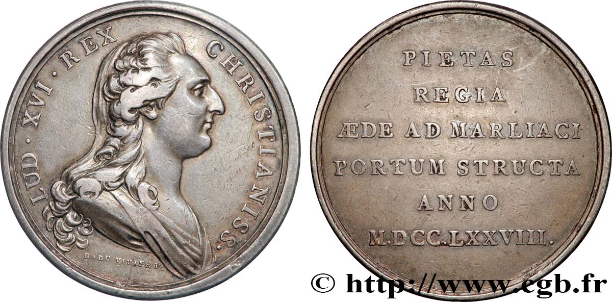 LOUIS XVI Médaille, Pose de la première pierre de l’église de Port-Marly TTB