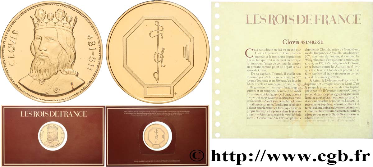 COLLECTION ROIS & REINES DE FRANCE Médaille, Clovis Proof set