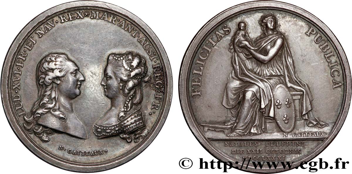 LOUIS XVI Médaille, Naissance du dauphin Louis-Joseph AU