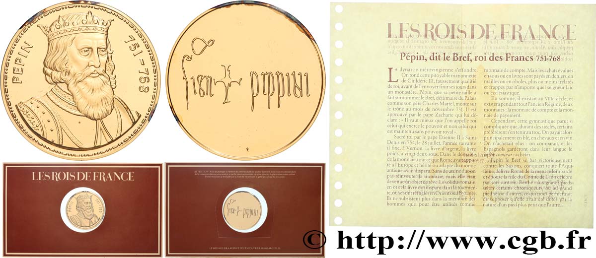 COLLECTION ROIS & REINES DE FRANCE Médaille, Pépin BE