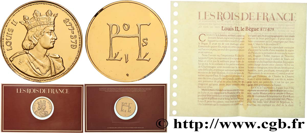 COLLECTION ROIS & REINES DE FRANCE Médaille, Louis II BE