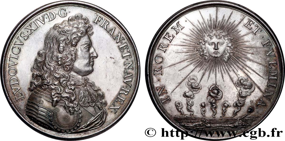 LOUIS XIV LE GRAND OU LE ROI SOLEIL Médaille, In rorem et fulmina SUP