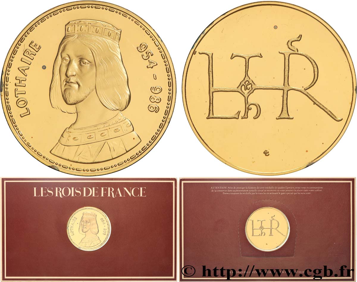 COLLECTION ROIS & REINES DE FRANCE Médaille, Lothaire BE