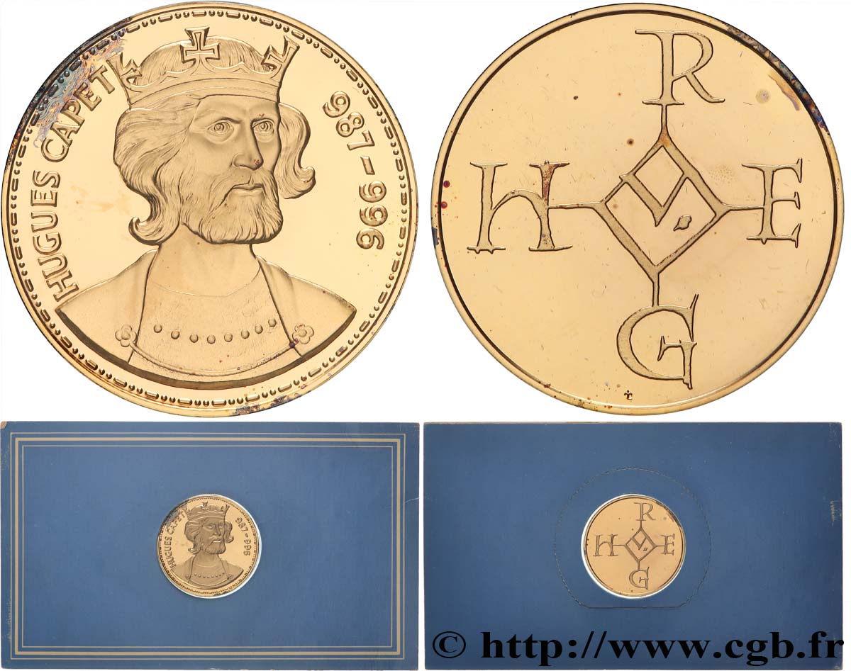 COLLECTION ROIS & REINES DE FRANCE Médaille, Hugues Capet  BE