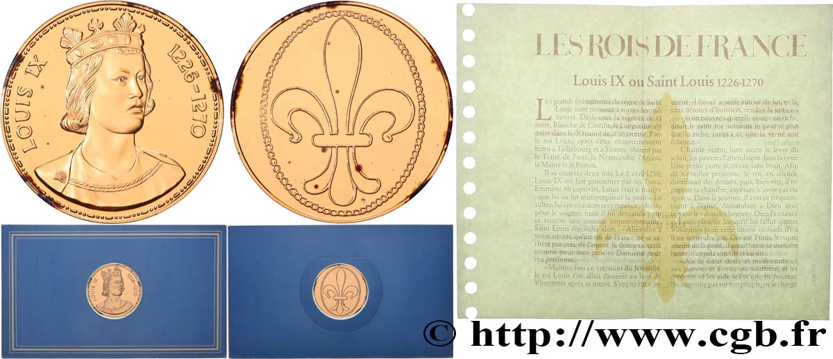 COLLECTION KINGS & QUEENS OF FRANCE Médaille, Louis IX Proof set