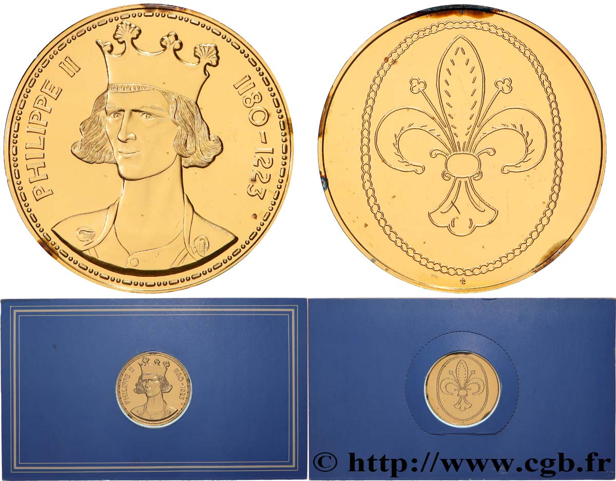 COLLECTION ROIS & REINES DE FRANCE Médaille, Philippe II  BE