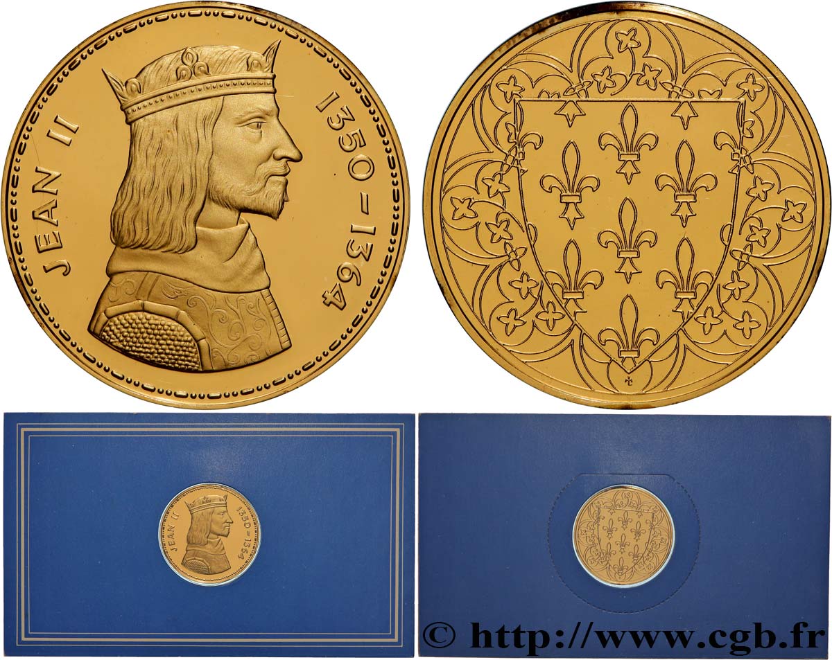 COLLECTION ROIS & REINES DE FRANCE Médaille, Jean II BE
