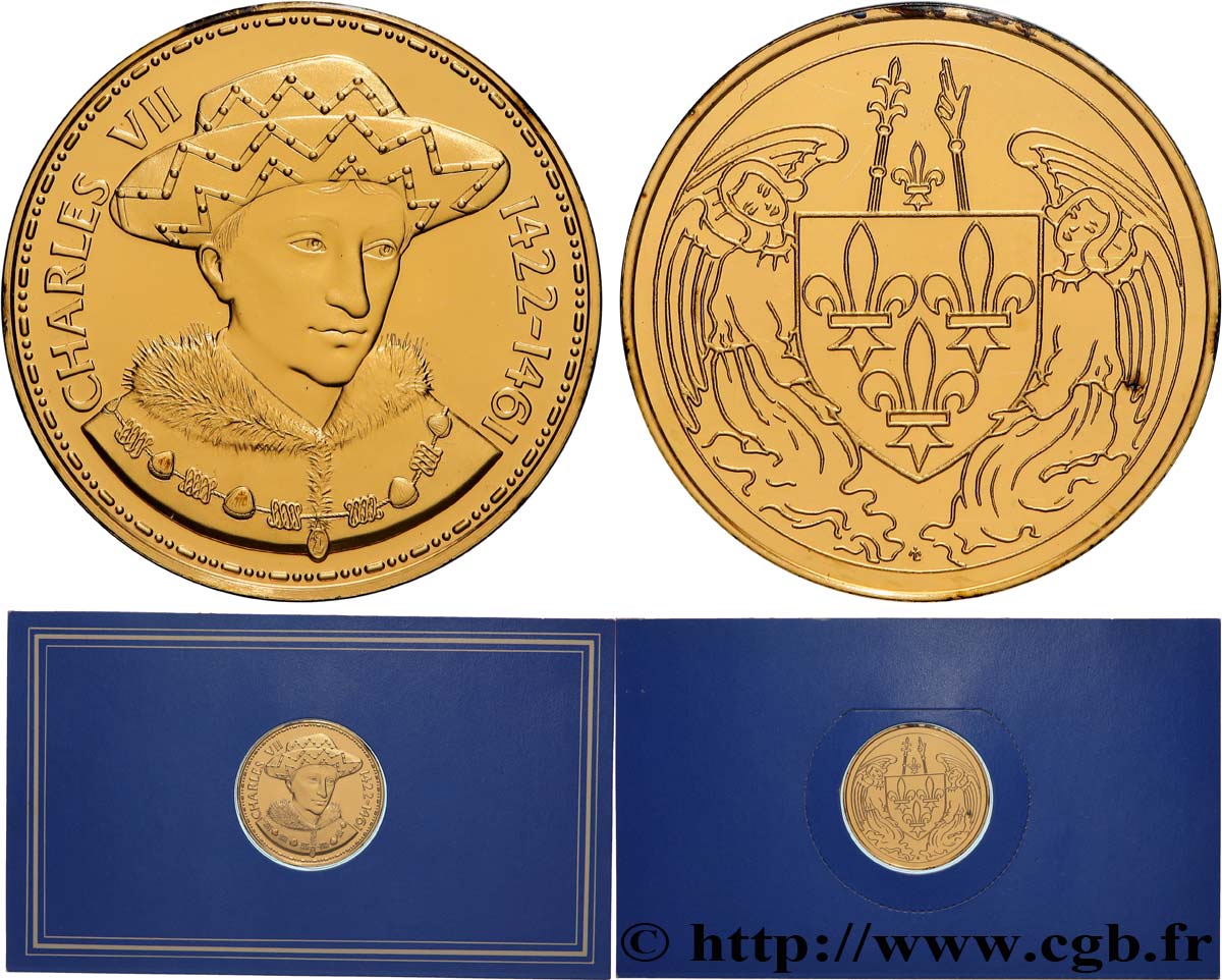 COLLECTION ROIS & REINES DE FRANCE Médaille, Charles VII  BE