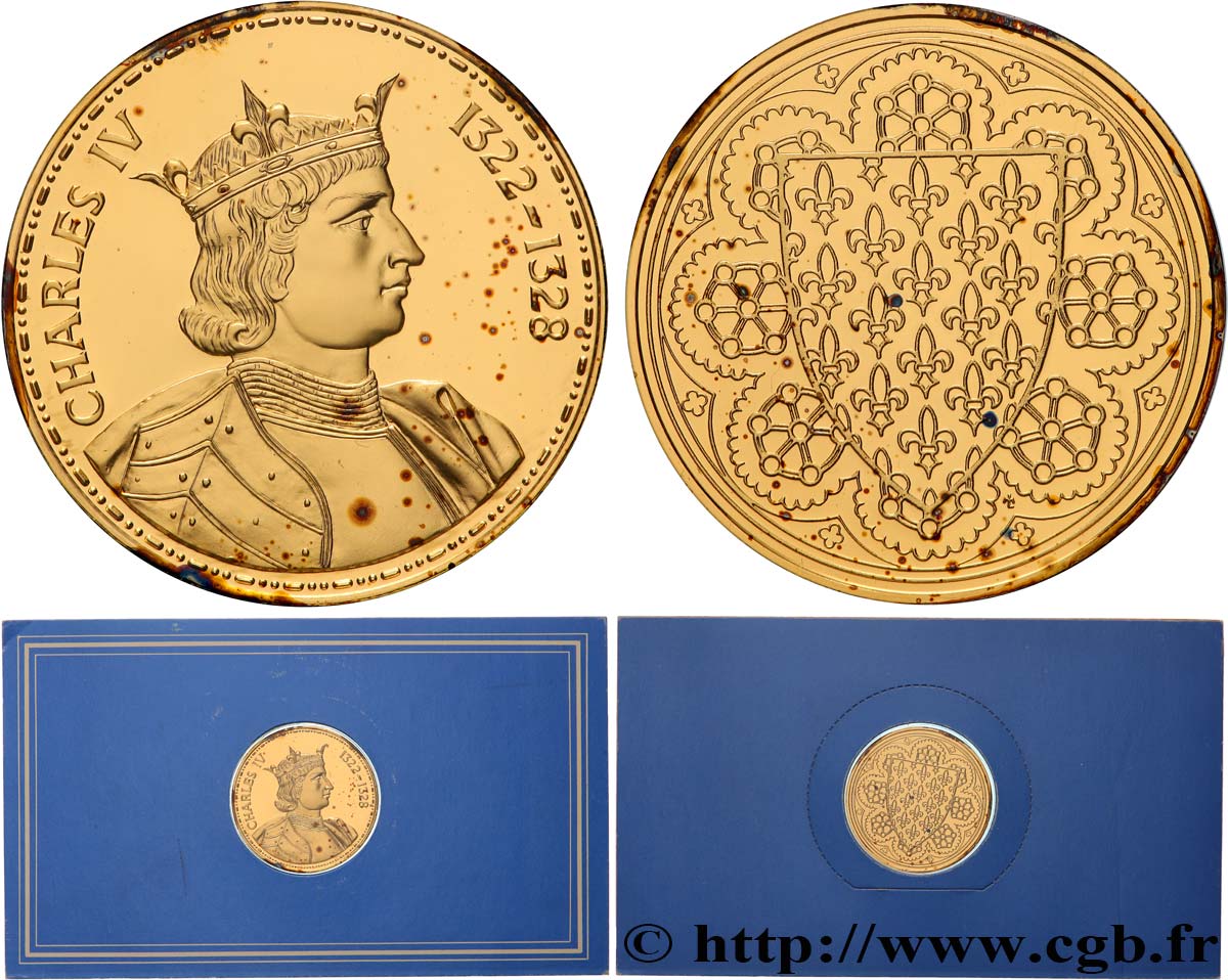 COLLECTION ROIS & REINES DE FRANCE Médaille, Charles IV BE