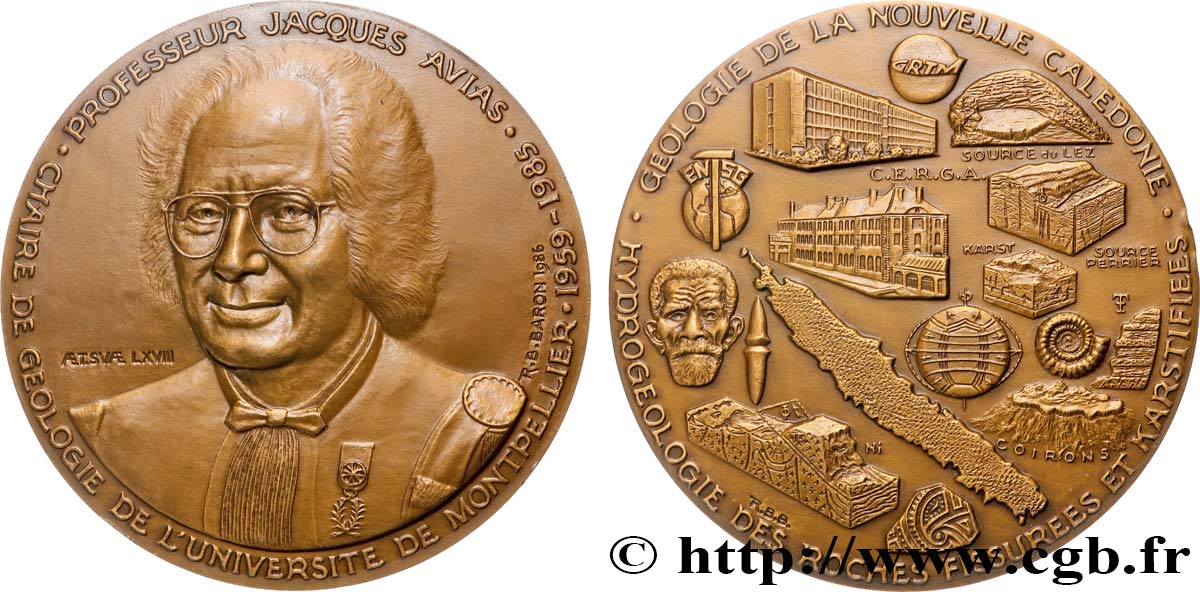 CINQUIÈME RÉPUBLIQUE Médaille, Professeur Jacques Avias SUP