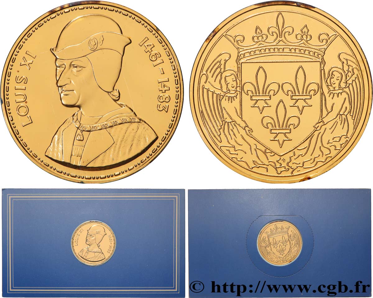COLLECTION ROIS & REINES DE FRANCE Médaille, Louis XI  BE