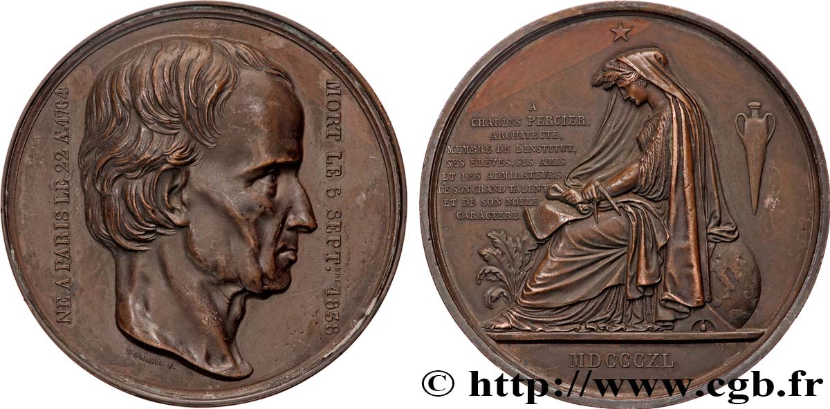 LOUIS-PHILIPPE Ier Médaille, Charles Percier TTB