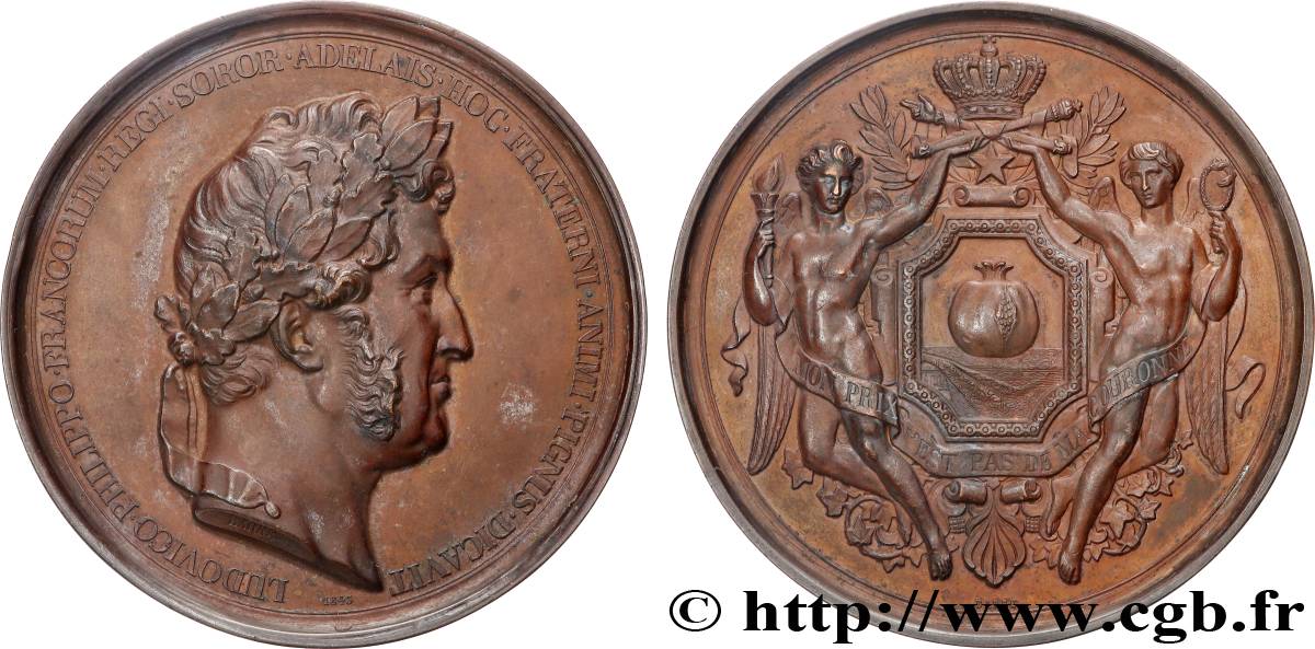 LOUIS-PHILIPPE Ier Médaille, 70e anniversaire, Mon prix n’est pas de ma couronne TTB+