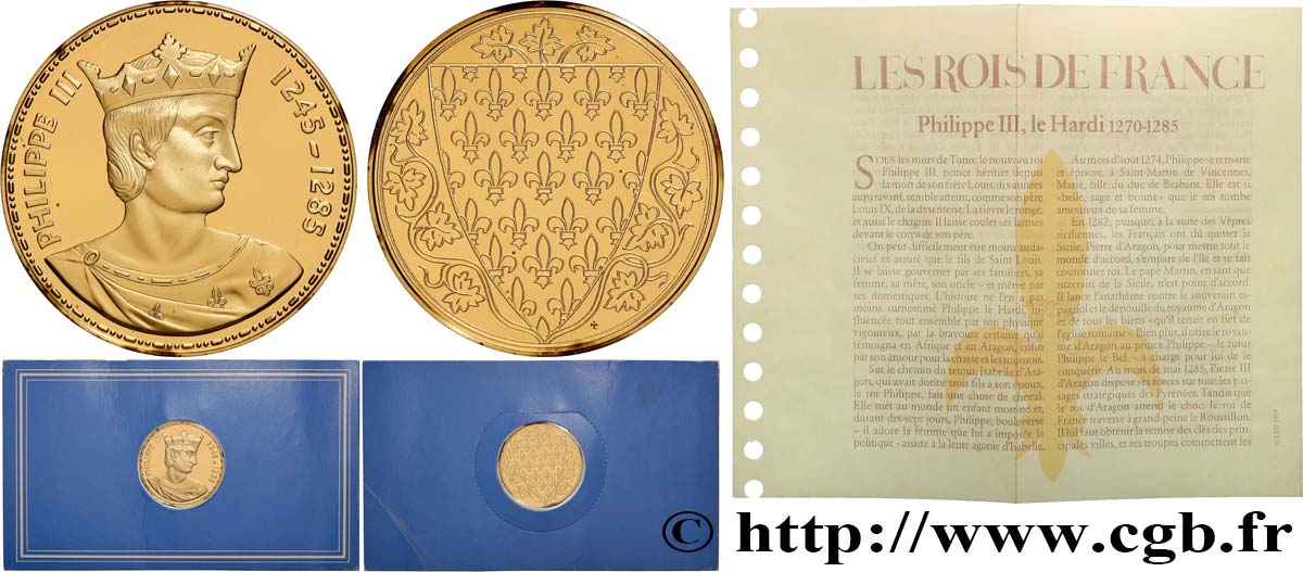 COLLECTION ROIS & REINES DE FRANCE Médaille, Philippe III BE